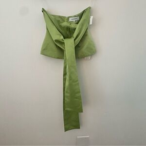 Lado Bokuchava Vibrant Green Chartreuse Strapless Top Medium